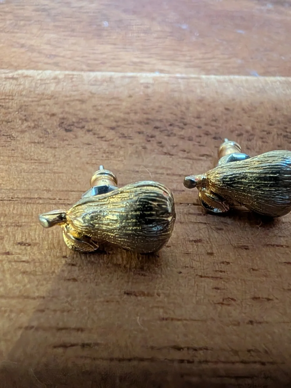Gold Tone Pear Earrings - Women's Jewelry